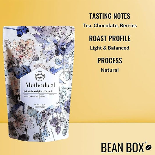Ethiopia Origins Natural - Roasted by Methodical Roasting - Whole Bean Coffee - 2 Pound Bag