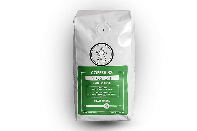 Coffee Rx - 17.5 G's Espresso Blend Whole Coffee Beans, 12 oz.