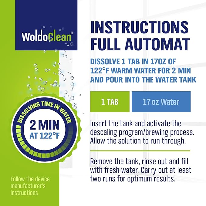 WoldoClean Coffee Machine Cleaner and descaling tablets for 15 uses – compatible with Nespresso, Keurig, Ninja, Delonghi, Miele and Coffee Maker Pot