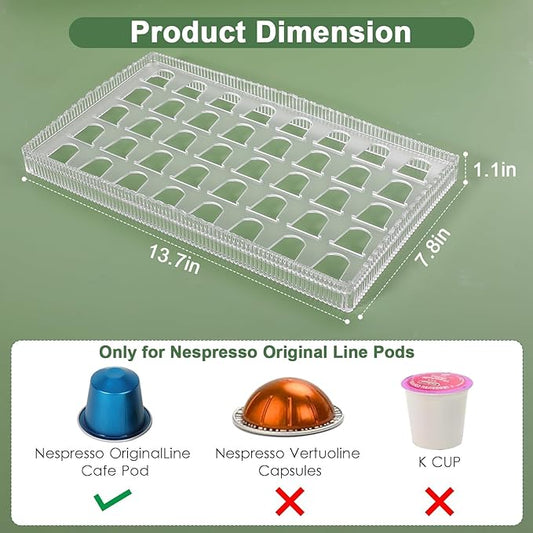 Coffee Pod Holder Drawer Nespresso Coffee Pods Storage Drawer Nespresso Coffee Capsules Drawer Organizer (clear)