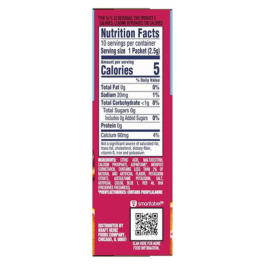 Crystal Light Sugar-Free Pink Lemonade Multi-Serve Drink Mix (2.9 oz) & Fruit Punch On-The-Go Powdered Drink Mix (10 CT, 1 Ea.) (Variety Pack)