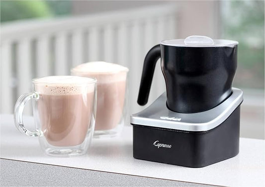 Capresso froth PRO Automatic Milk Frother & Hot Chocolate Maker | 8oz Frothing | Black/Matte Silver