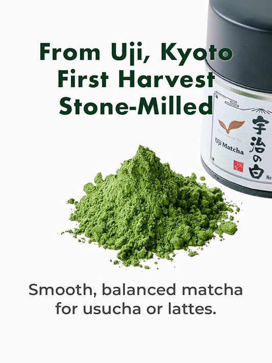 TAGASHIRA CHAHO "Uji no Shiro" Uji Matcha Green Tea Powder (30g/1.06oz) - First Harvest, Stone Milled, Authentic Ceremonial Grade, 100% Product of Japan