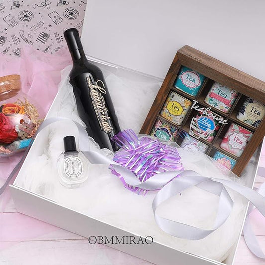 Upgrade 1PCS White Hard Extra Large Gift Box with Lid,16.5 x13 x5.3 Inch, Magnetic Gift Boxes for Clothes Robe Wedding Dress Sweater and Gifts,Reusable Foldable Bridesmaid Proposal Box