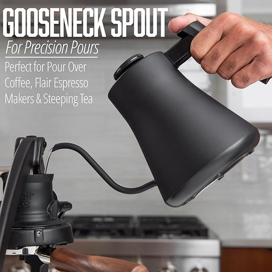 Flair Cafe Kettle - 110v Electric Gooseneck Kettle with Digital Temperature Control & Three Heating Modes
