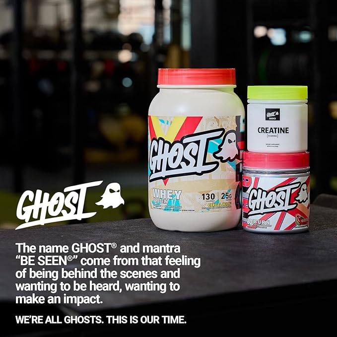 GHOST Whey Protein Powder, Cereal Milk - 2LB, 25G of Protein - Whey Protein Blend - Post Workout Fitness & Nutrition Shakes, Smoothies, Baking & Cooking - Soy & Gluten-Free