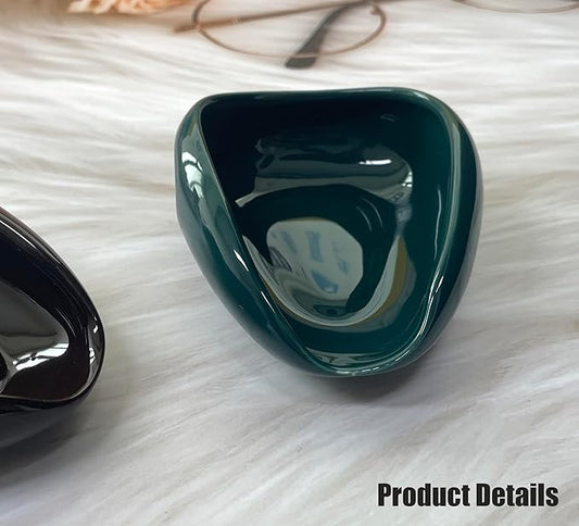 Newly Upgraded Coffee Bean Dosing Cup, Ceramic Dosing Dish for Coffee Beans, Ceramic Single Dose Measuring Tray, Coffee Bar Accessories (Solid Green)