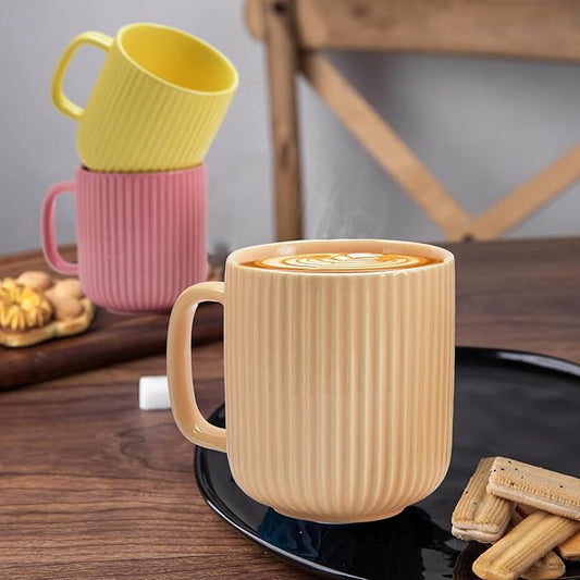 Servo Best Handmade Cermaic Coffee Mug set of 6, Capacity of Ceramic Cup 11 Oz, Coffee Lover, Ideal Gift for Thanksgiving, Home décor, Microwavable & Dishwasher Safe - Pack of 6 Multicolor