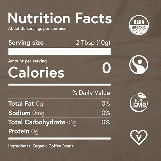 Fabula Low Acid Coffee Beans Whole, Organic Espresso Coffee - Non-GMO - No Molds - Mycotoxins Pesticides Free - Single Origin Coffee - 12 Oz