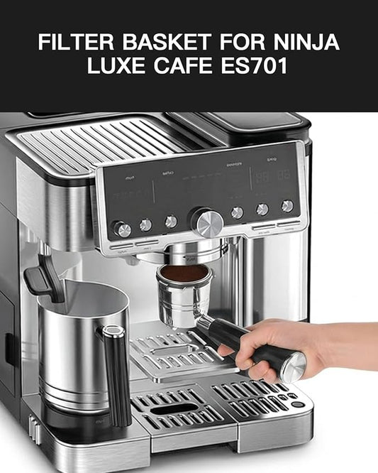 Single Cup Filter Basket Compatible with Ninja Luxe Cafe Accessories ES701, Stainless Steel Coffee Pressurized Porous Filter, Portafilter Basket Reusable Coffee Filter for Ninja Luxe Cafe