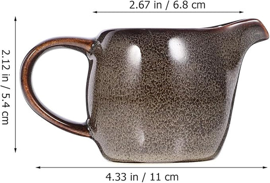 ABOOFAN Mini Creamer Pitcher Ceramic Creamer Jugs Mini Sauce Pitcher Porcelain Classic s Milk Coffee Syrup Jar Server Dipping Bowls grey