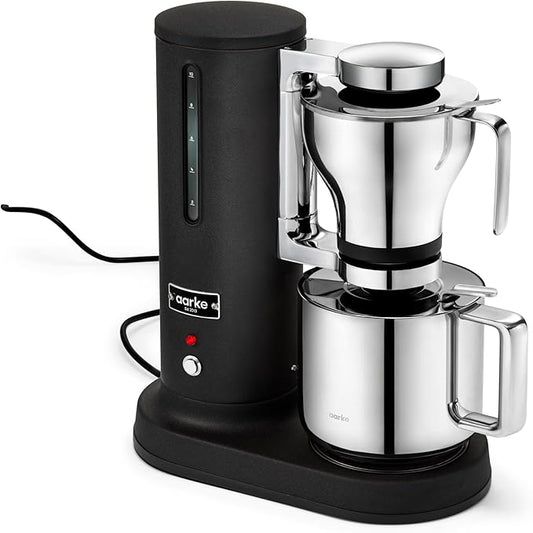 aarke Premium Coffee Maker and Thermal Jug Bundle - Luxury SCA-Certified Brewer with Blooming Mode and Vacuum Insulated, Designed and Engineered in Sweden, Matte Black