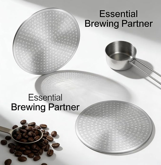 2-Pack 53.3mm 3rd Gen Dual-Layer Espresso Puck Screen - 316 Stainless Steel Reusable Filter for Breville 54mm Portafilter Basket