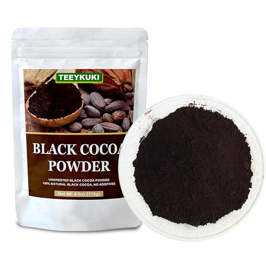 Black Cocoa Powder, 4.0oz(113.0g), Premium Food Grade Black Cocoa Powders for Cooking & Baking, Non-GMO