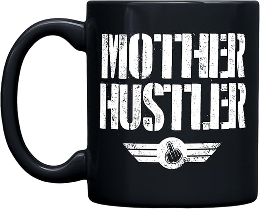 THE CEO Stylish Coffee Mug for Coffee Lovers - Premium Boss Mug with Gloss Finish - Premium Ceramic, Microwave Safe, 11oz Gift Mugs - Mother Hustler (Black)