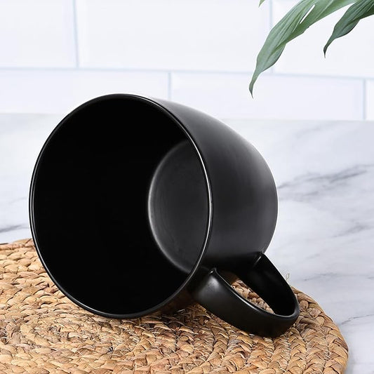 Matte Black Big Coffee Mug 30 oz Ceramic Tea Cup Extra Large Soup Bowl with Handle Microwave Safe, Gifts for Men Women Mom Dad Boyfriend Husband Wife or New Kitchen House Warming Presents