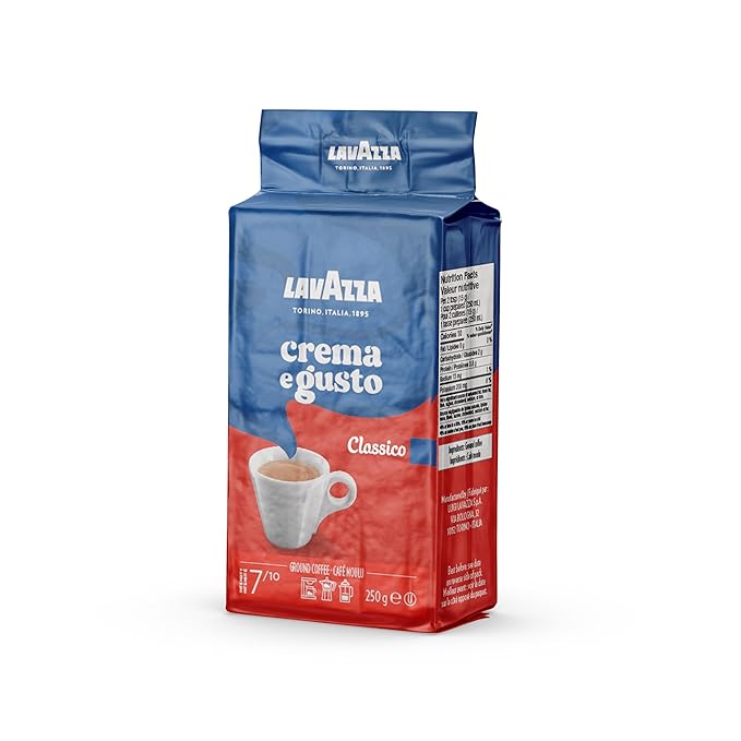 Lavazza Crema e Gusto Ground Coffee Blend, Espresso Dark Roast, 8.8 Ounce (Pack of 4)