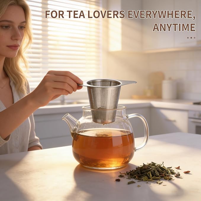Tea infuser,Stainless Steel Tea Steeper and Strainer, Tea Strainers for Loose Tea - Reusable Durable Infuser for Brewing Tea and Coffee