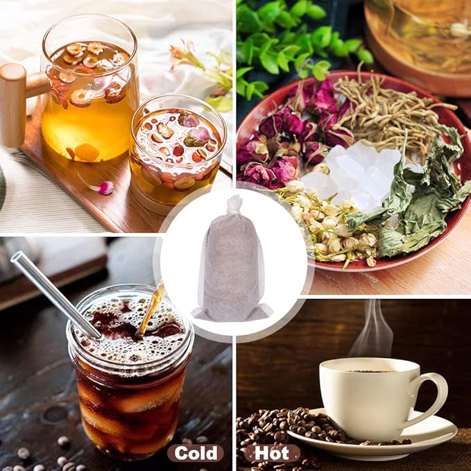 YQL Cold Brew Coffee Filter,50PCS 4x6 Inch No Mess Cold Brew Coffee Bags Disposable Mesh Brewing Bags Tea Filter Bag for Cold Brew Coffee or Tea