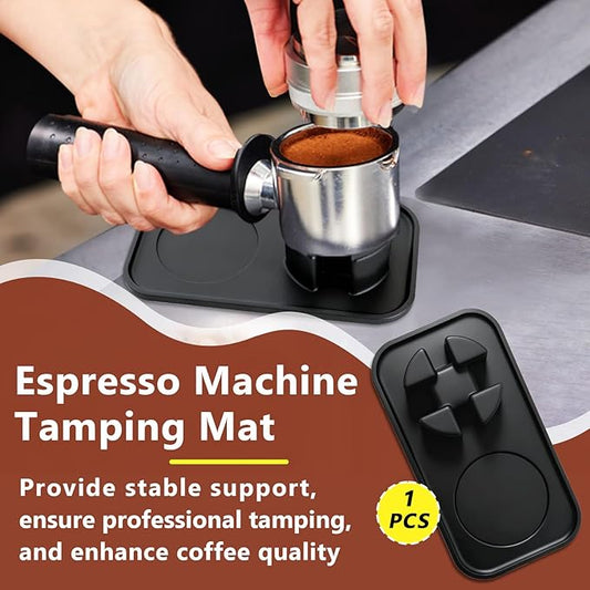 Tamping Mat Compatible with Ninja Luxe Cafe Espresso Machine ES601 ES701, Black Food Grade Silicone Coffee Grinder Bracket, Non-slip and Durable