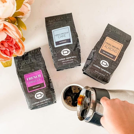 Dark Chocolate Almond Flavored Coffee, Specialty Arabica Coffee, Medium Roast, 12 ounce, Automatic Drip (Ground)