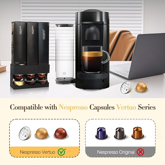 Pod Holder for Nespresso Vertuo Capsules - Wall Mount & Countertop Pod Organizer, Holds 3 Boxes of Coffee Pods, Modern Acrylic Storage for Nespresso Coffee Bar Accessories(Only Shelf)