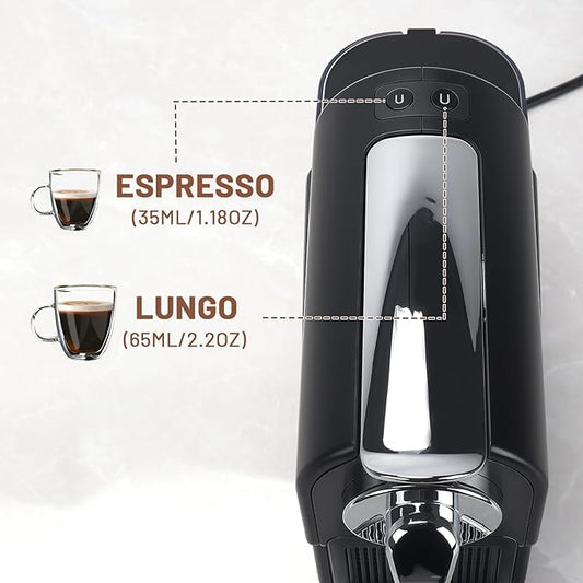 Mini Espresso Machine for Nespresso Original Pods, 20 Bar High Pressure Pump for Espresso and Lungo, One-Touch Operation, 22oz Removable Water Tank