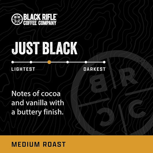 Black Rifle Coffee Company Just Black, 32 Count, Medium Roast K Cups - Single Serve K Cups Coffee Pods - Kcup Pods Compatible with Keurig 1.0 & 2.0 - Made from Arabica Beans
