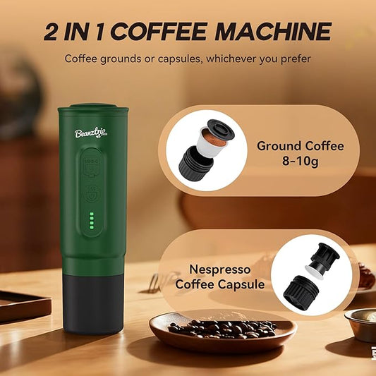 H02 PRO Portable Espresso Maker, Compatible with NS Capsule & Ground Coffee, Christmas Gift Coffee Maker, 20 Bar Self-heating Small Electric Travel Espresso Machine for Camping, Hiking