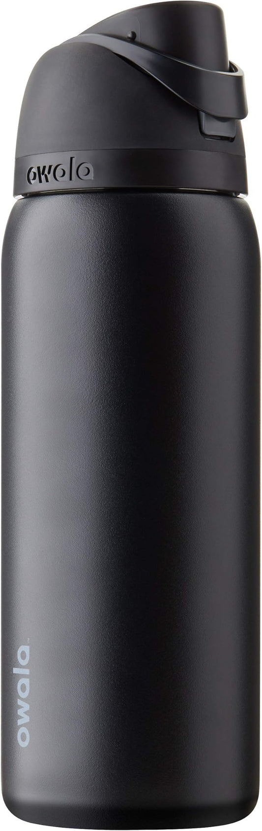 Owala FreeSip 32 Oz Very Dark and 24 Oz Dreamy Field Insulated Water Bottles with Straw and Push Button Lid
