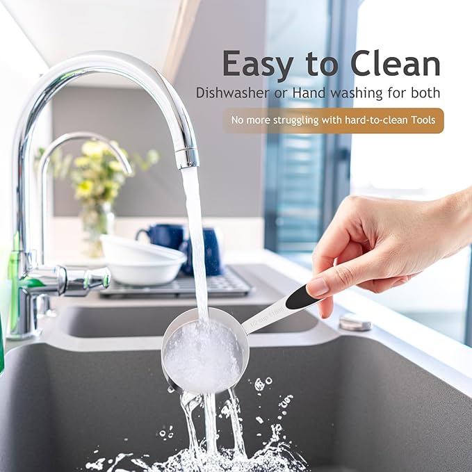 LEIFENY 1PCS 1/2CUP(118ml) Dog Cat Food Scoop, Stainless Steel Measuring Cup, Metal Pet Scooper with Inner Precision Scale Measurement