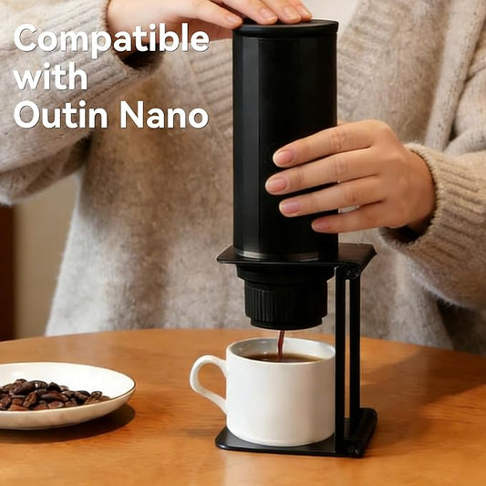 Zayin Travel Coffee Maker Stand, Portable & Foldable Espresso Machine Stand, Office coffee stand with base, Suitable for Office Home and Camping, Black