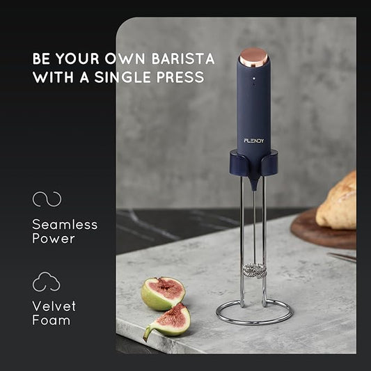 Rechargeable Milk Frother Handheld, Coffee Frother Handheld with USB-C Charging Stand, Electric Drink Mixer Handheld, Mini Electric Whisk Frother for Coffee, Matcha, etc
