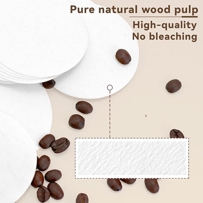 Coffee Filters Compatible with OXO Cold Brew Coffee Maker, 500 Pcs White Round Filter Paper for OXO 32 Ounce & Compact Cold Brew Maker