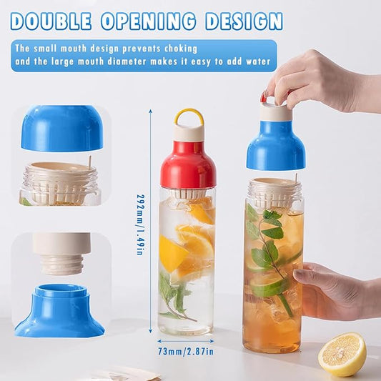 OneNine BPA Free Water Bottle, 27oz/800ml Fruit Infuser Water Bottles, Cold Brew Coffee Maker Tea Bottle with Infuser, Leakproof Portable Large Cold Brew Bottle for Travel Outdoor, Gyms, Offices(Blue)