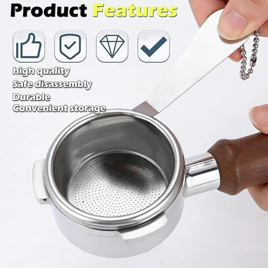 Filter Basket Remover and 2 Magnets, Stainless Steel Tool for Portafilter Basket and Puck Screen Removal, Coffee Accessories