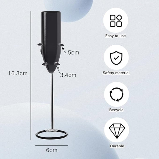 Frother Stand Kitchen Milk For Coffee Stainless Steel Stand Fits for Multiple Types of Coffee Frothers - Heavy Duty Stand Ideal (Black)