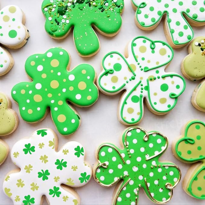 Royal Icing 6in Shamrocks Stencils Assorted Sizes 16 Pcs - St Patrick's Day Irish Dessert Decor