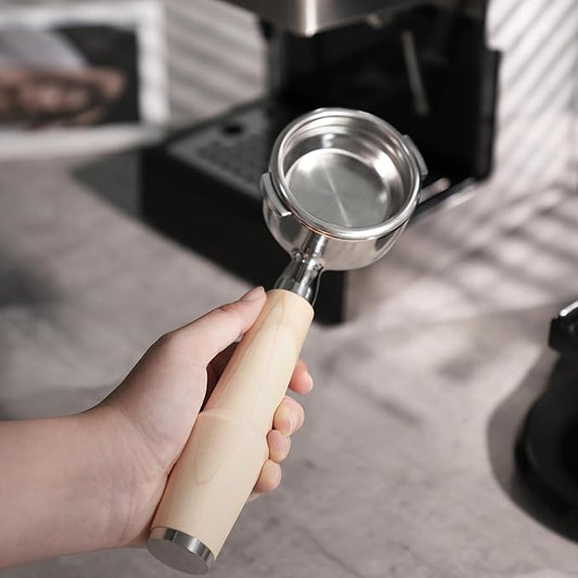 KNODOS 58mm Espresso Tool Kit for Gaggia Classic, Classic Pro, and Classic Pro Evo: Maple Bottomless Portafilter, Calibrated Tamper, Dosing Funnel with Puck Screen, and Adjustable Distributor