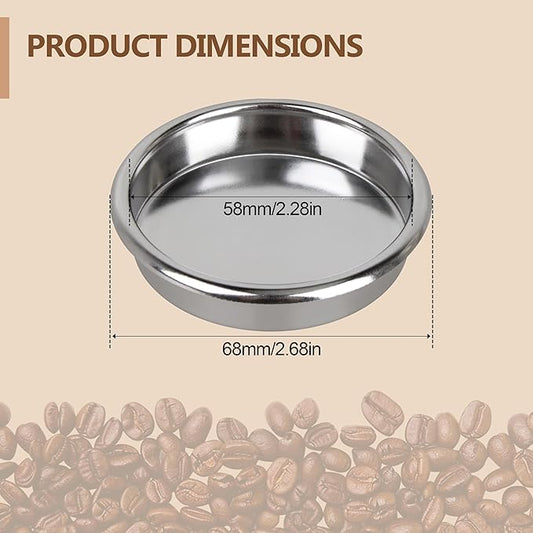 58mm Backflush Inser, Blind Portafilter Basket Backflush Filter Espresso, Stainless Steel Back Flush Blind Filter Basket Fits for Rancilio Espresso Machines Espresso Cleaning Disc(1pack)