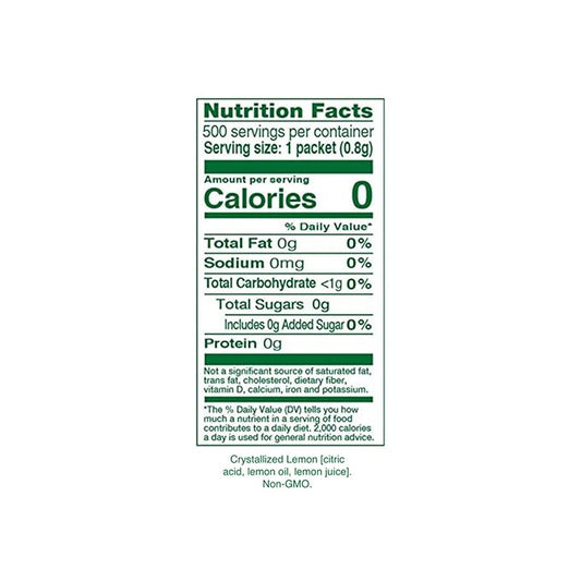 True Citrus TRUE LEMON Water Enhancer, Bulk Dispenser, 500 Count (Pack of 1), 0 Calorie Drink Mix Packets For Water, Sugar Free Lemon Flavoring Powder Packets