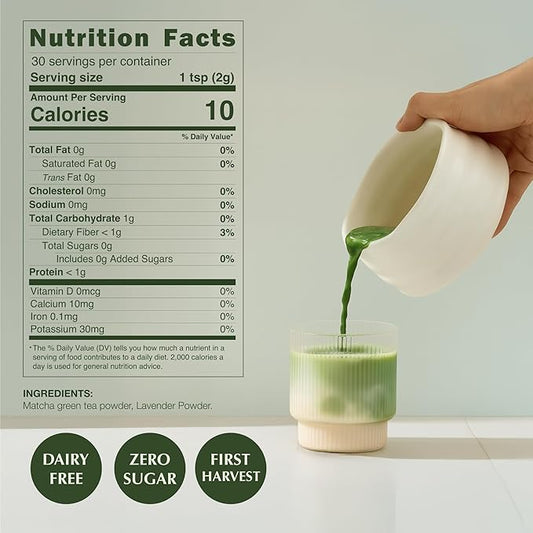 Encha Matcha Latte Powder - Lavender Matcha Powder - First Harvest - Premium Japanese Macha - 60g / 2.12oz