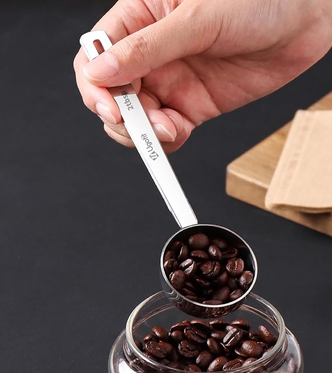 Ugotit Coffee Scoop for Ground Coffee 2 Tbsp- 304 Stainless Steel Long Handled Measuring Spoon for Coffee, Tea, Sugar & Spices, Durable & Dishwasher Safe