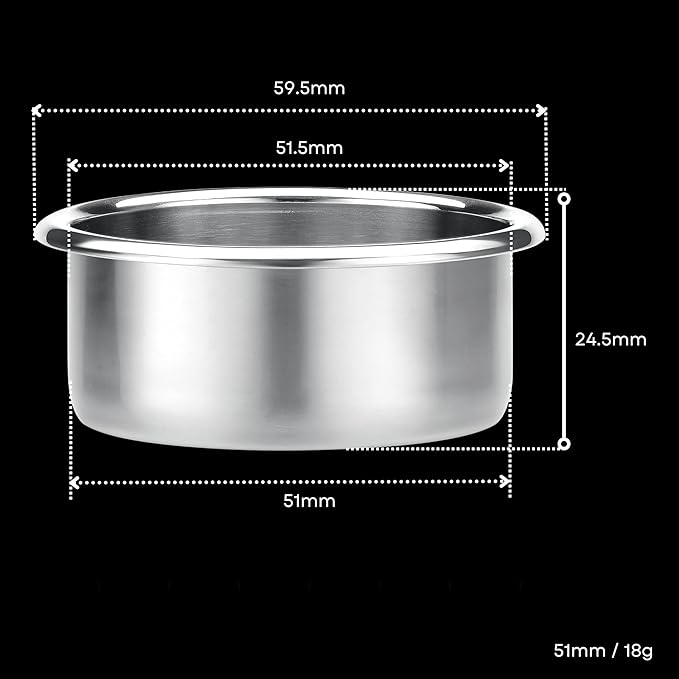 Normcore 51mm Precision High Extraction Filter, Portafilter Basket Coffee Filter, 18g Bottomless Portafilter, Fits 18 Gram Coffee For 51mm Espresso Machines, 304 Stainless Steel