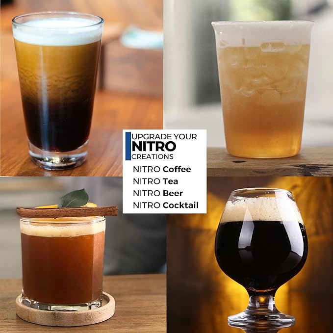 ICO Nitrogen Cartridges for Nitro Cold Brew Coffee & Beer – 2g N2 Chargers (10-Pack)