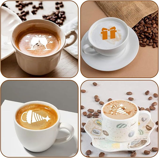 20Pcs Bread Stencils for Sourdough, Birthday Cake Stencils Mold Set for Bakery Supplies, Reusable Coffee Stencil Happy Birthday Stencil for Coffee Decorations, Painting Mold Tools, Dessert