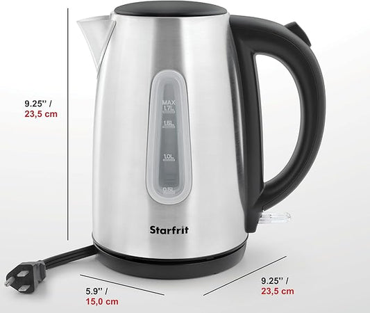 Starfrit Electric Kettle - 1.7L - Water Level Window - Automatic Shut-Off - 1500W