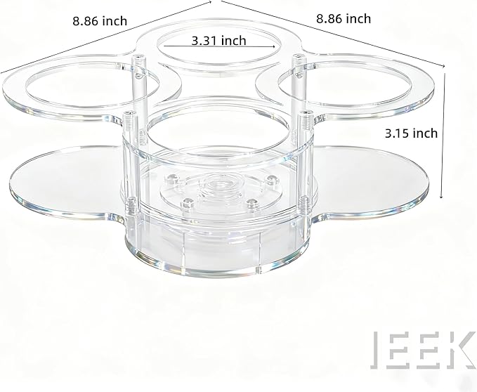 IEEK Rotating Coffee Syrup Organizer, Clear Acrylic 360° Turntable