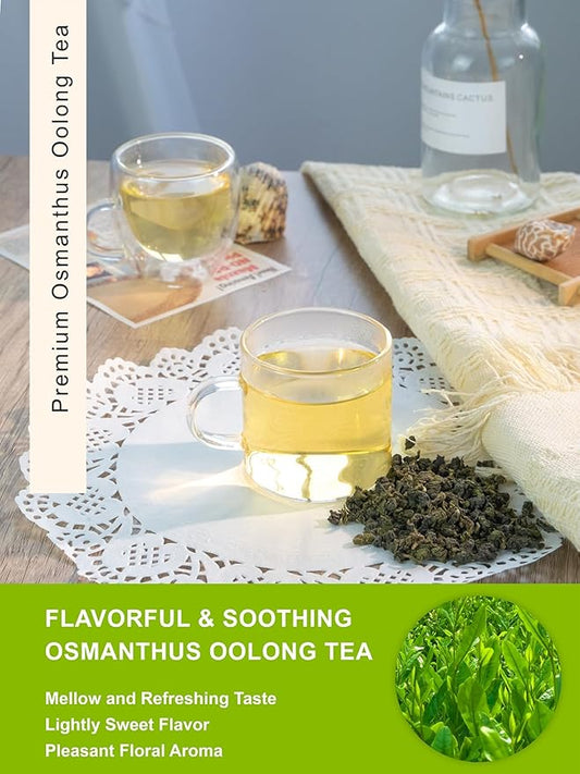 TeeLux Osmanthus Oolong Tea, Oolong Loose Leaf Tea with Osmanthus Flowers, Flavorful & Aromatic, Hot & Iced Tea, 5.3 oz