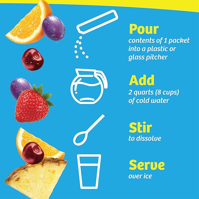 Wyler's Light Pitcher Packs, Water Drink Mix, Fruit Punch,6 Pitcher Packets